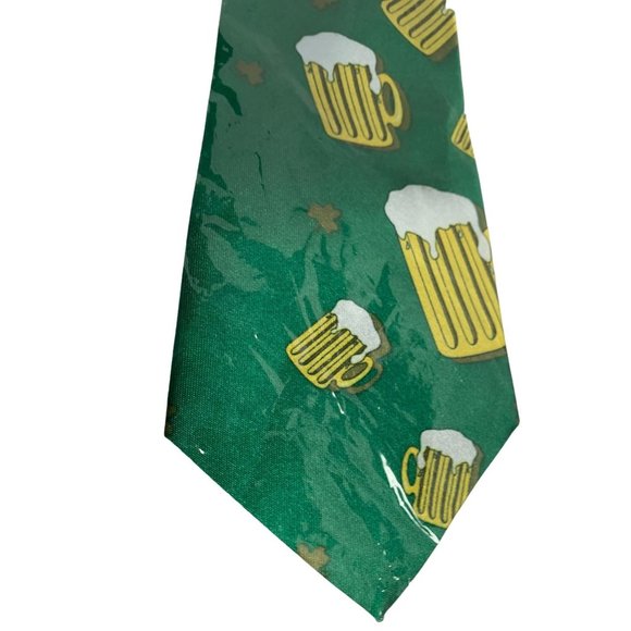 New Irish Mens Necktie Neck Tie St Patricks Patty Day Mug Beer Stein Green - Picture 3 of 3